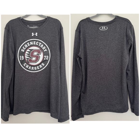 Under Armour Dri Fit 'Schenectady Chargers' Long Sleeve Tee in Gray - Picture 1 of 6